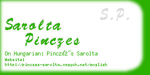 sarolta pinczes business card